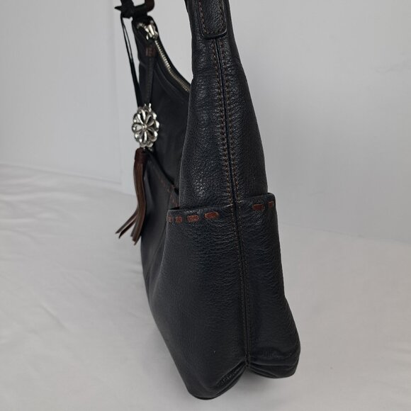 Brighton Kodiak Black and Brown Leather Hobo Shoulder Bag - Picture 6 of 16